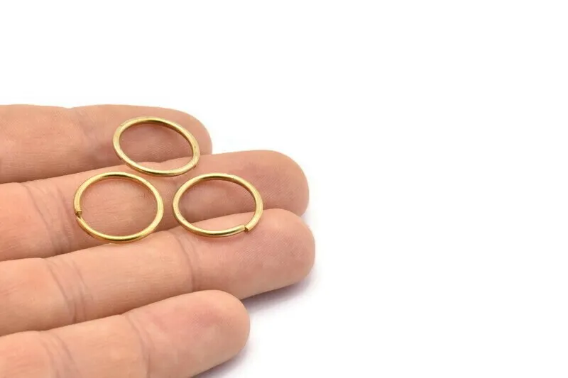 18mm Jump Ring - 50 Raw Brass Jump Rings (18x1.5mm) D0233