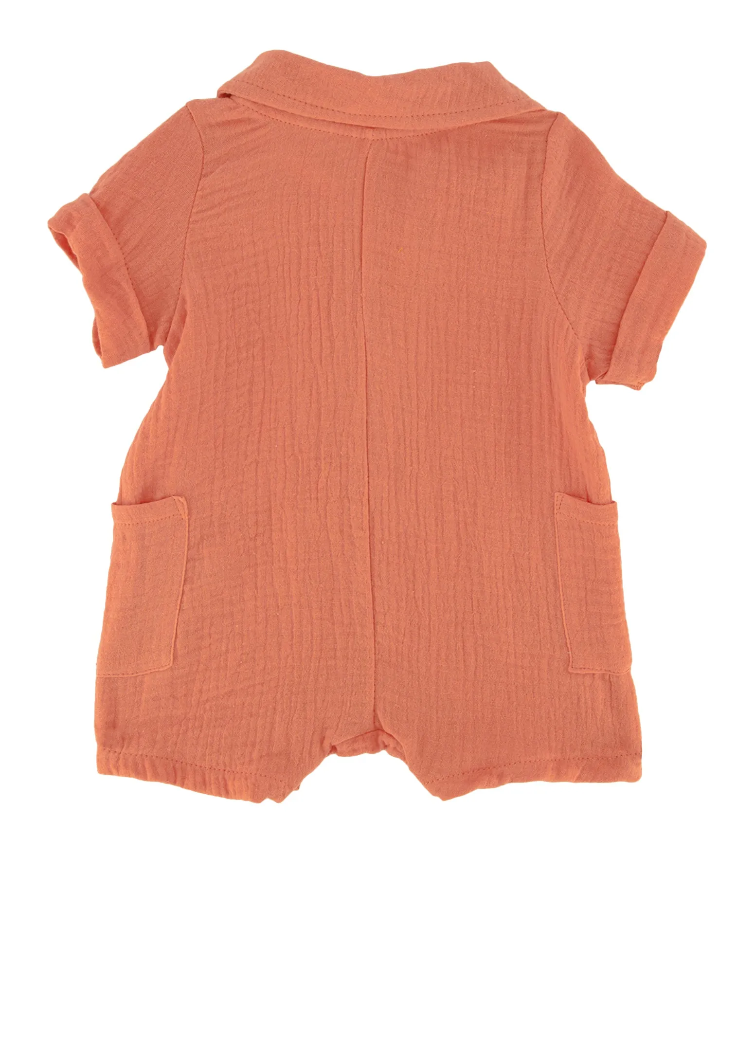 Baby Boys 0-9M Gauze Knit Romper with Bucket Hat