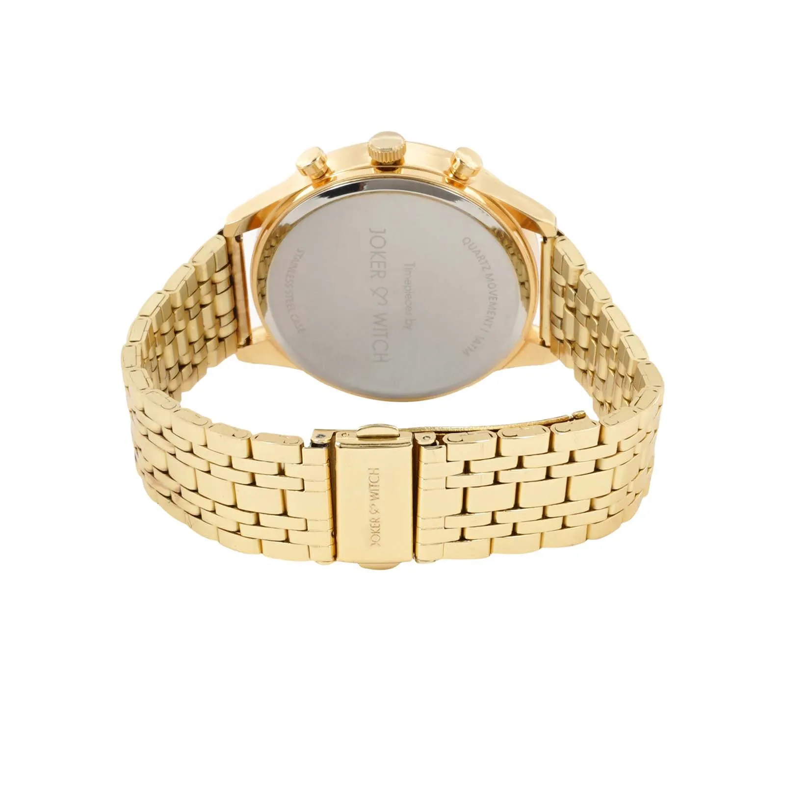 Cruz White Dial Gold Metallic Strap Watch