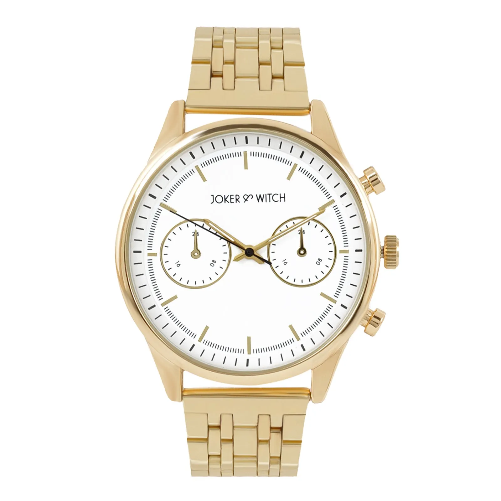 Cruz White Dial Gold Metallic Strap Watch