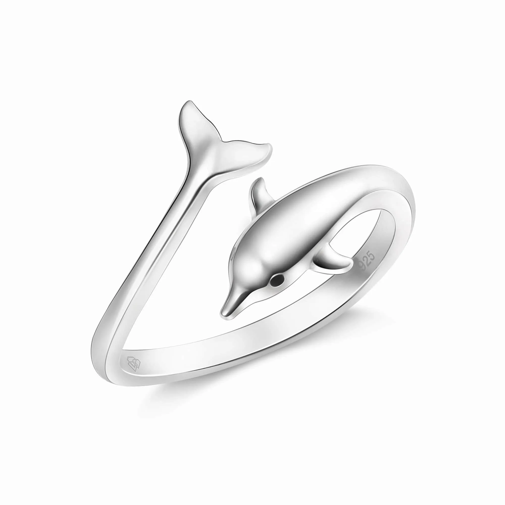 Dolphin Adjustable Sterling Silver Ring