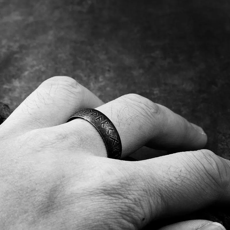 Elder Futhark Stainless Steel Ring