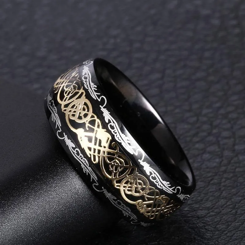 Gilded Celtic Dragon Ring