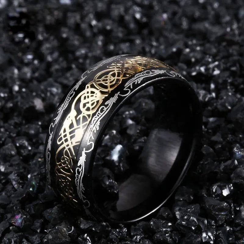 Gilded Celtic Dragon Ring