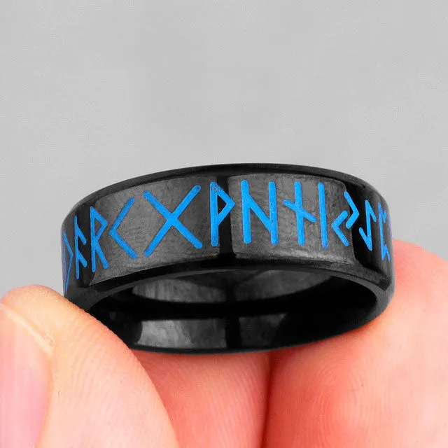 Glow in the Dark Viking Runes Spinner Rings