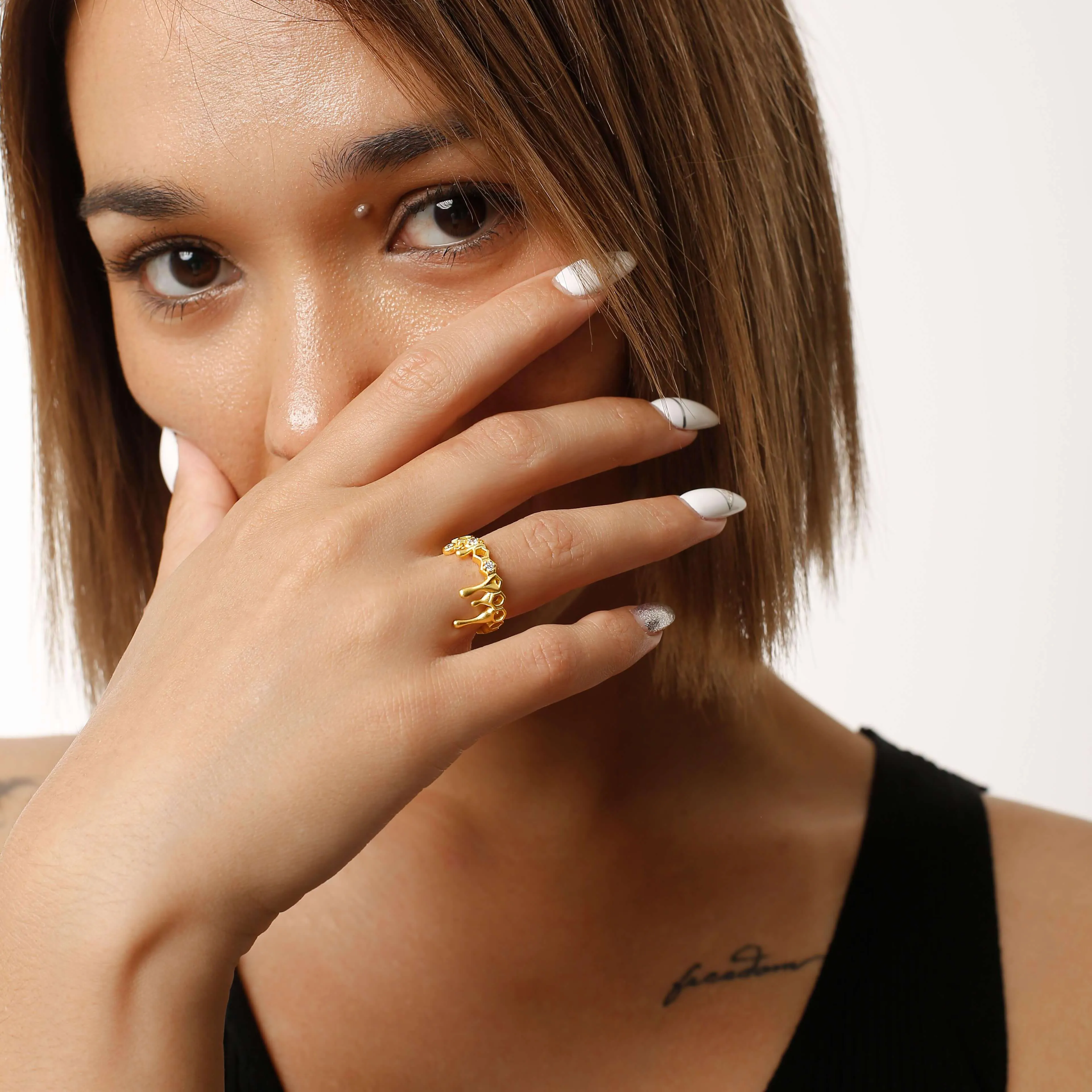Honeycomb With Dripping Honey Ring Life With MaK’s Honeycomb Bee Kind Jewelry Collection