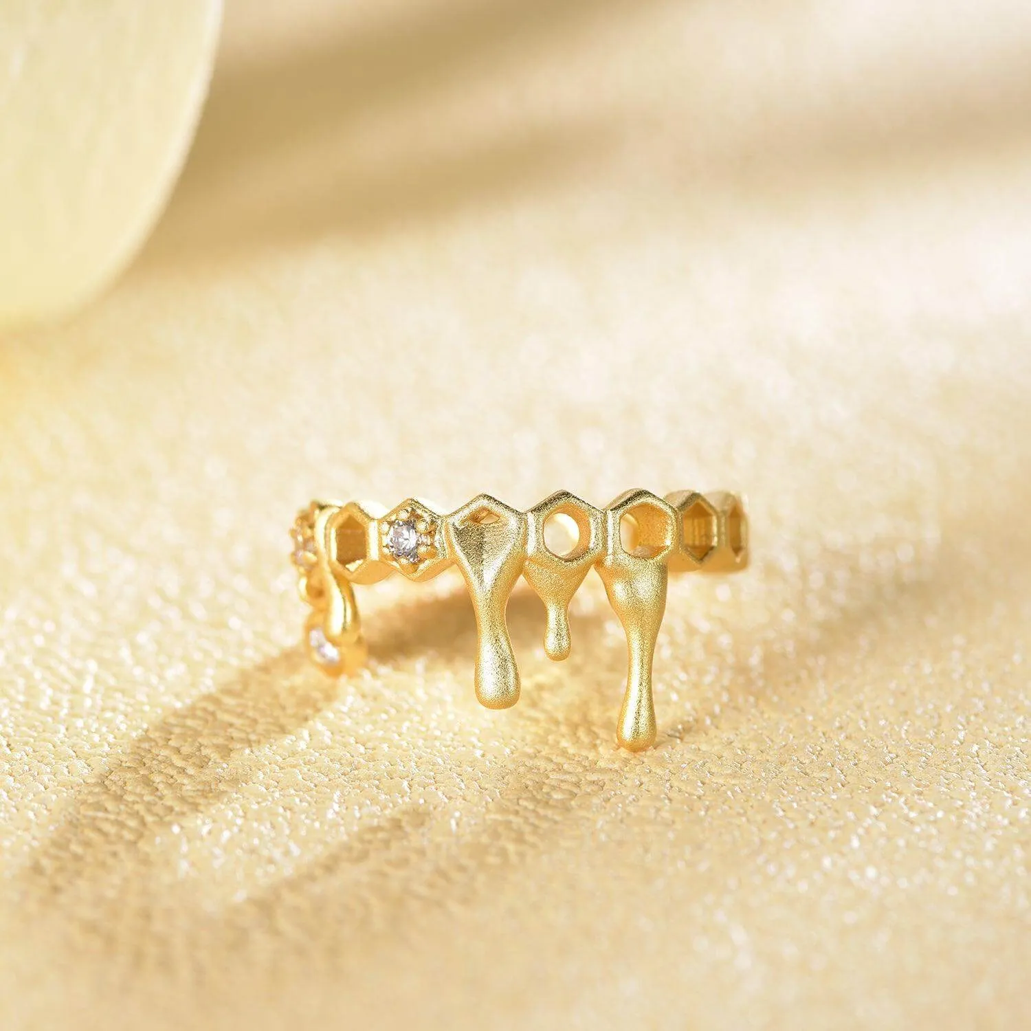 Honeycomb With Dripping Honey Ring Life With MaK’s Honeycomb Bee Kind Jewelry Collection
