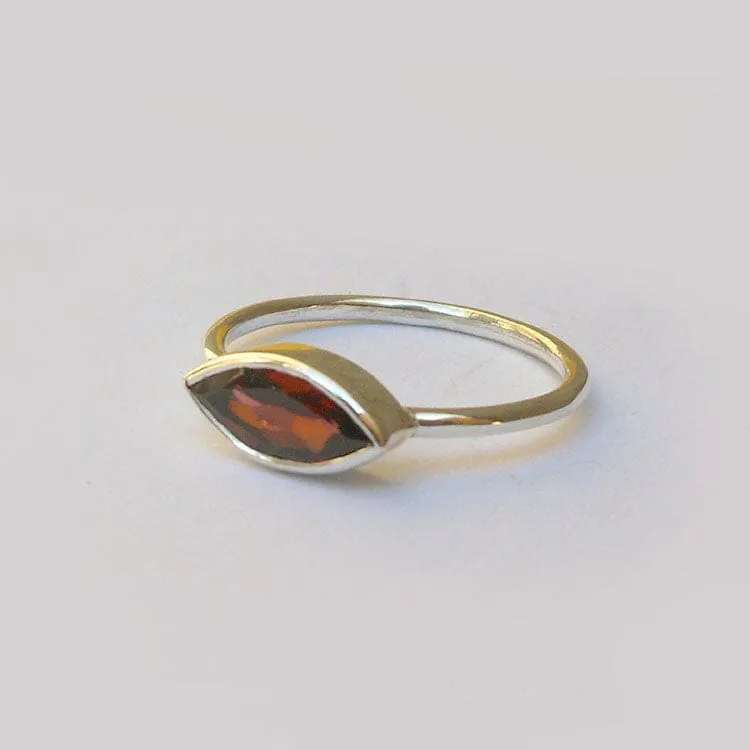Natural Red Garnet Marquise Cut Ring Garnet Ring Garnet Marquise Ring Birthstone Ring, Minimalist Ring
