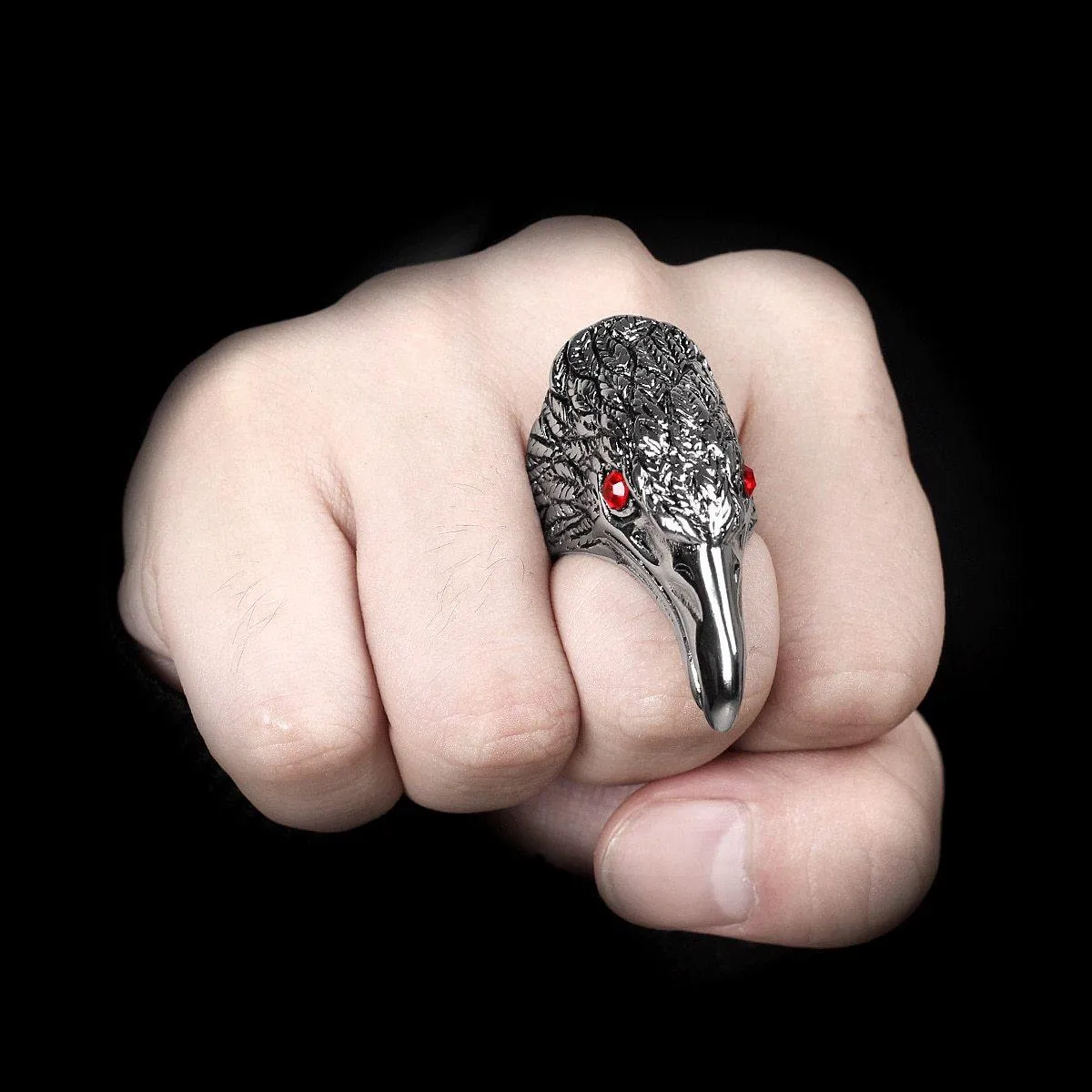 Raven's Head Ring