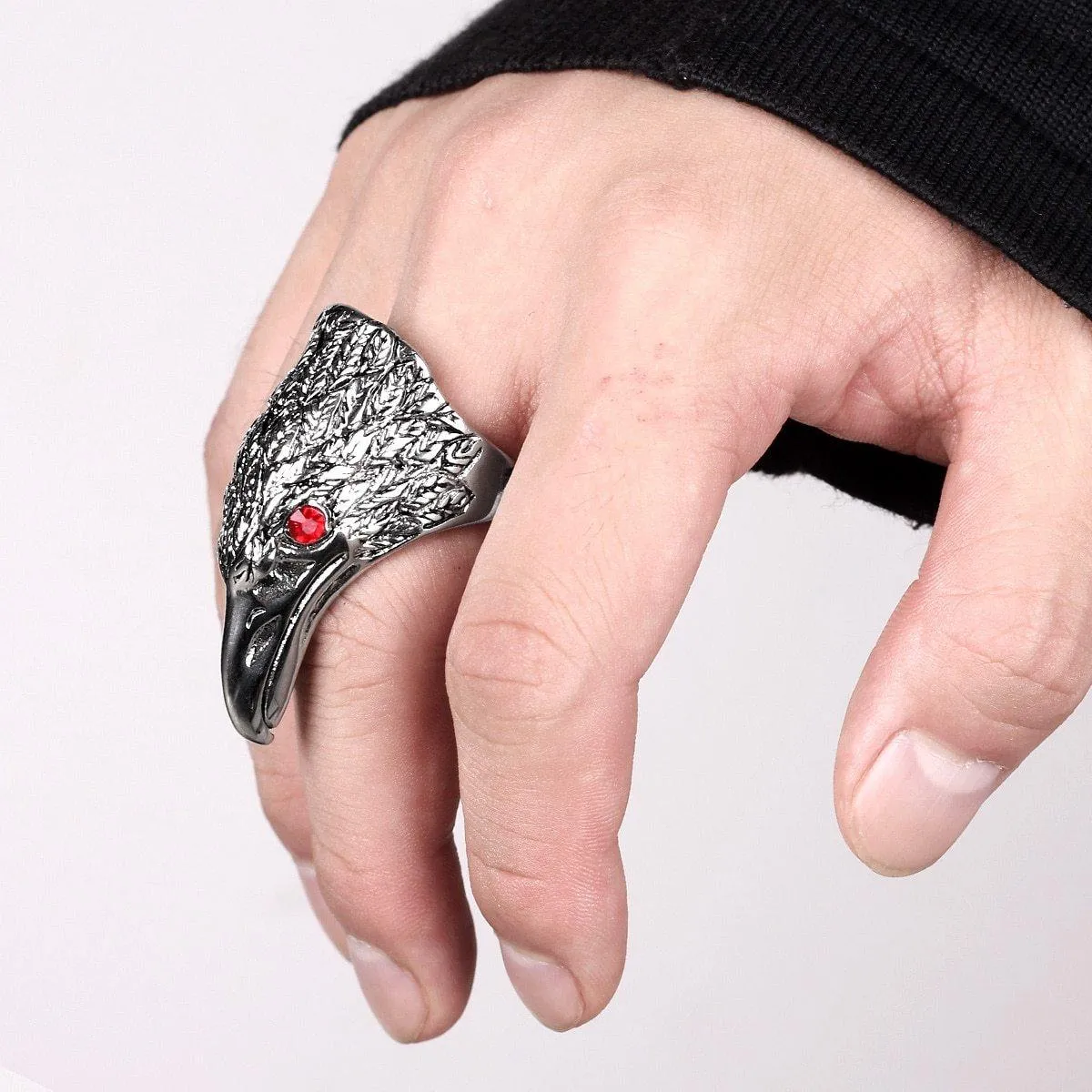 Raven's Head Ring