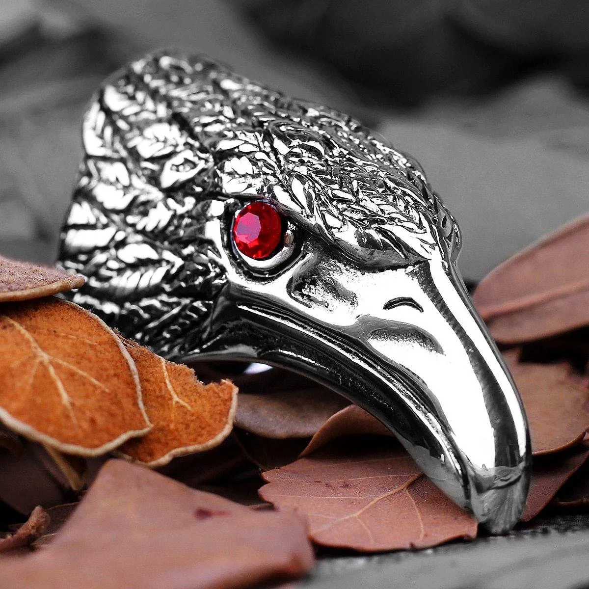Raven's Head Ring