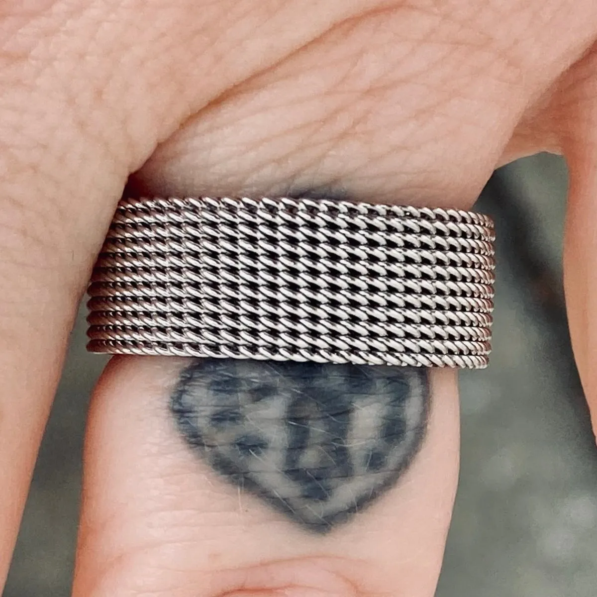 Silver Mesh Ring - R181
