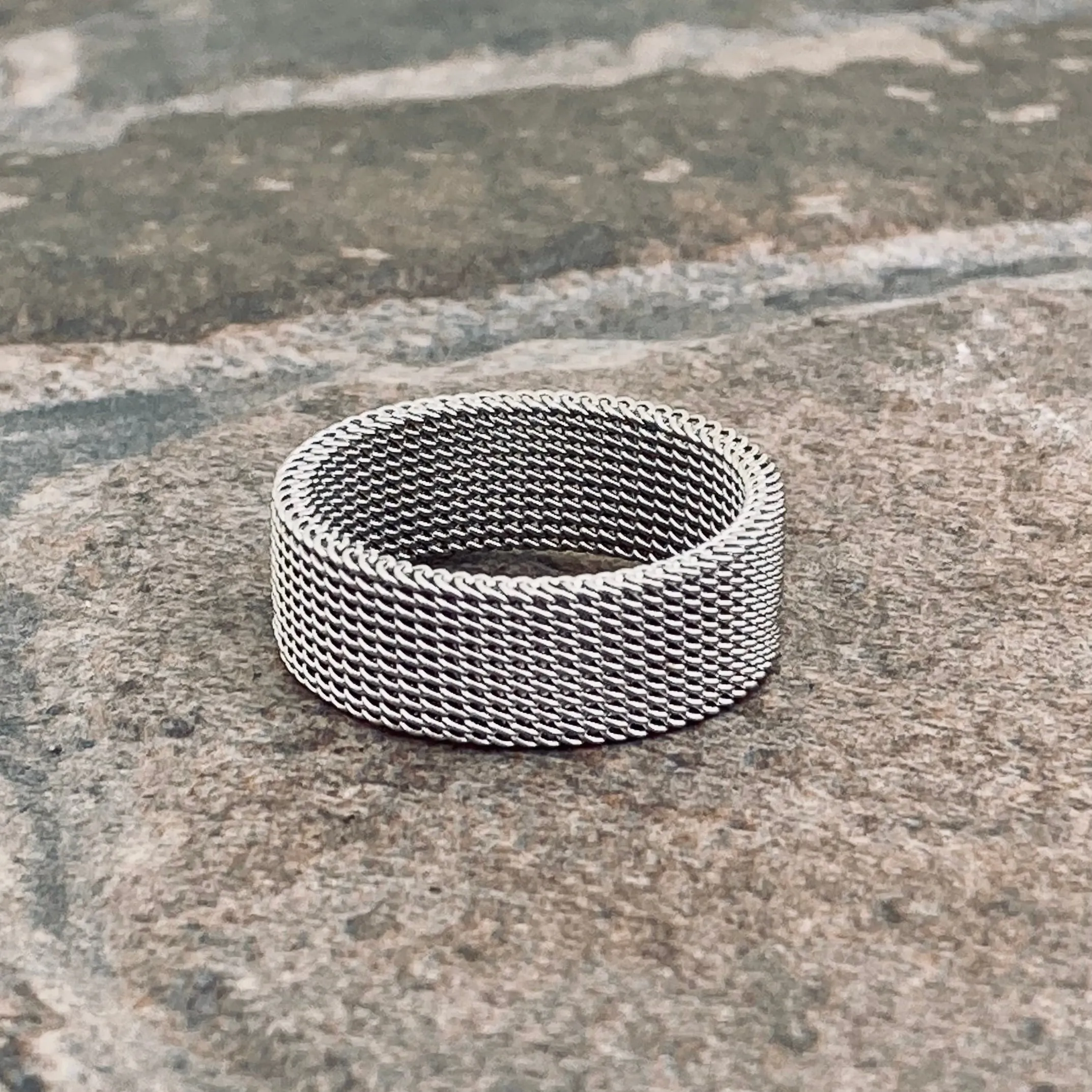 Silver Mesh Ring - R181