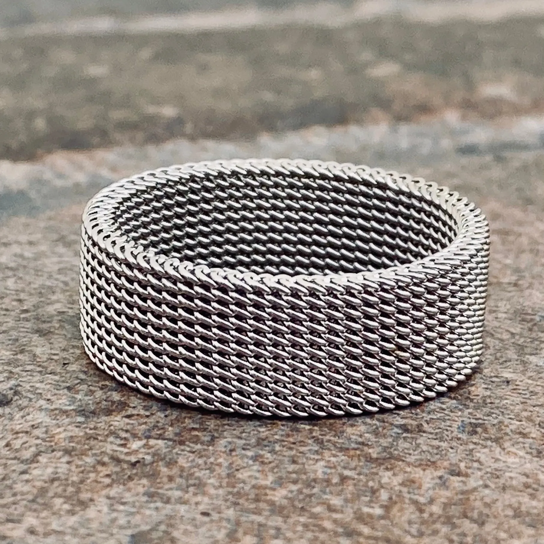 Silver Mesh Ring - R181