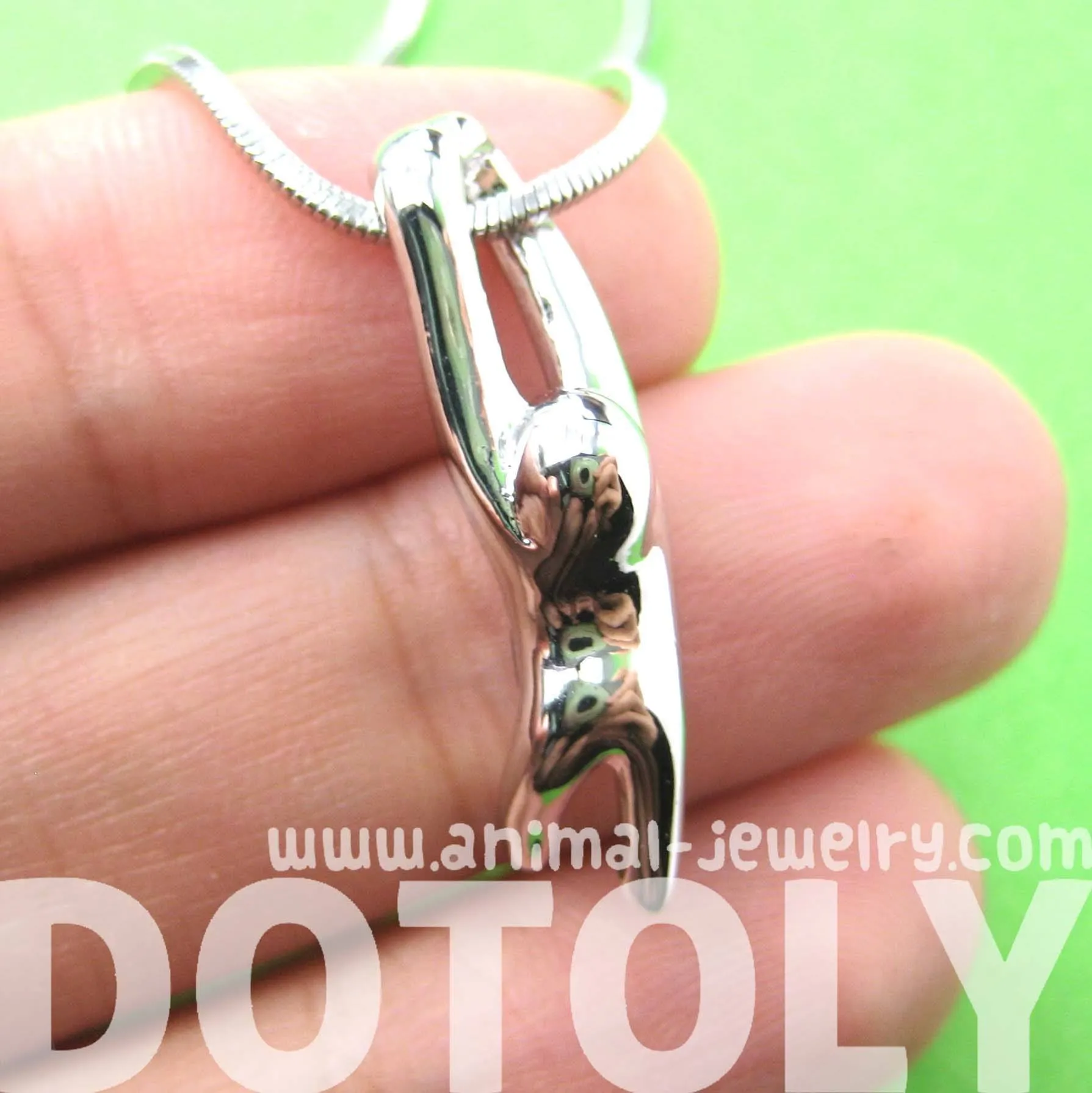 Sloth Dangling Sleek Abstract Animal Pendant Necklace in Silver | DOTOLY