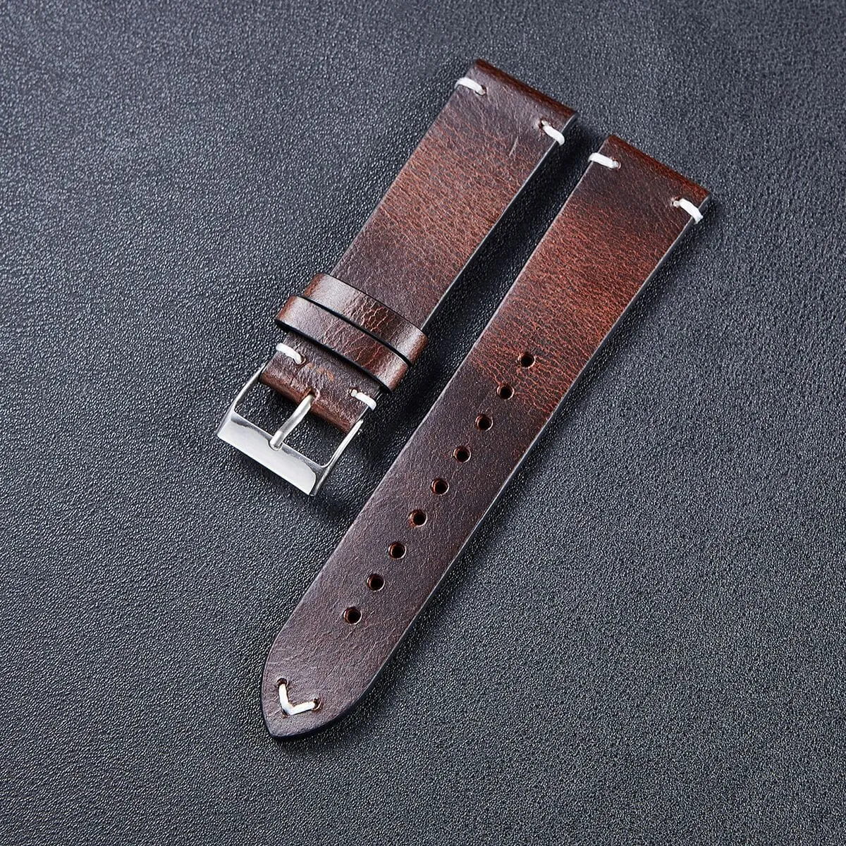 Vintage Oiled Leather Watch Straps Compatible with the Hugo Boss 22mm Range